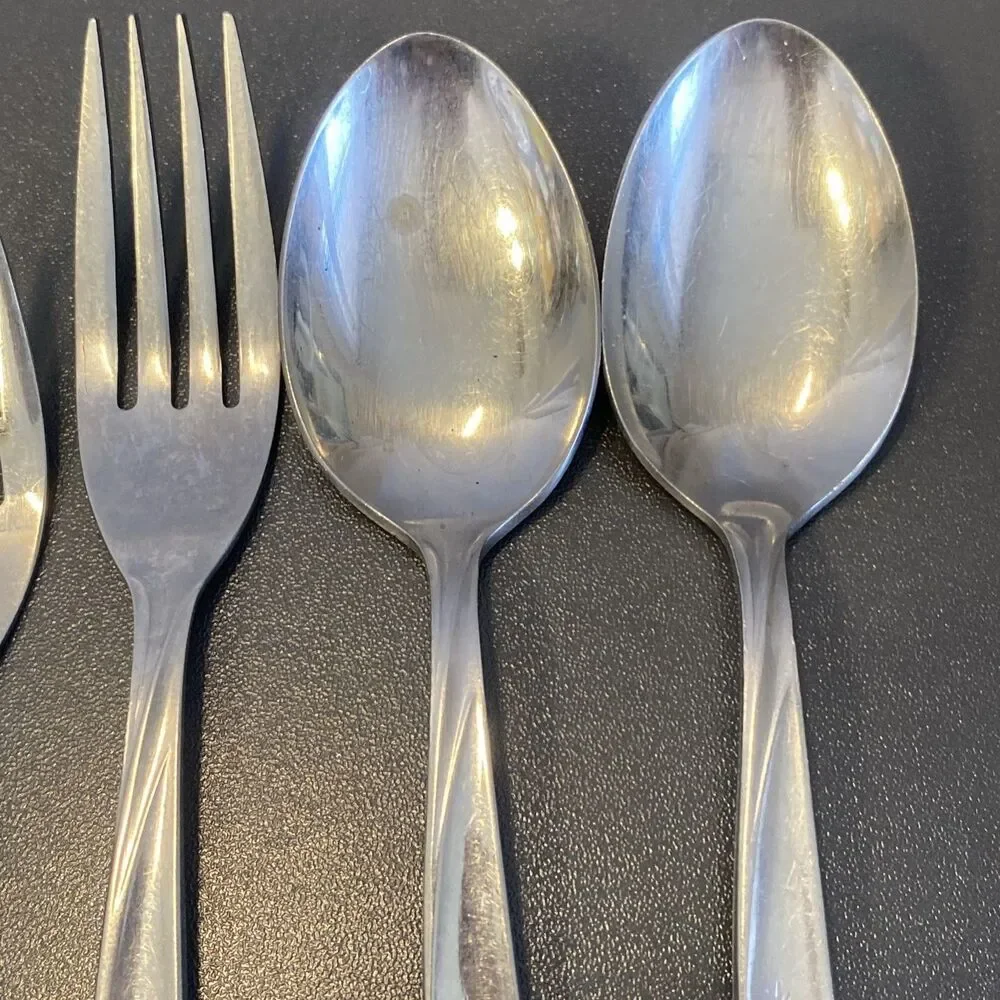 Vintage Atomic Star Starburst Dixon Deluxe Stainless Steel Flatware 1960's Japan